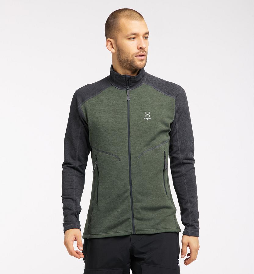 Haglöfs Mens Heron Fleece Dark Green/Black New Zealand 02176PUOS